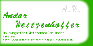 andor weitzenhoffer business card